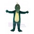 Vert foncé Crocodile Costume de mascotte avec ventre jaune Animal
