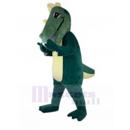 Dunkelgrün Krokodil Maskottchen Kostüm mit gelbem Bauch Tier