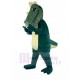 Dark Green Crocodile Mascot Costume with Yellow Belly Animal