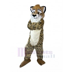 Yellow Leopard Mascot Costume with White Fur Animal