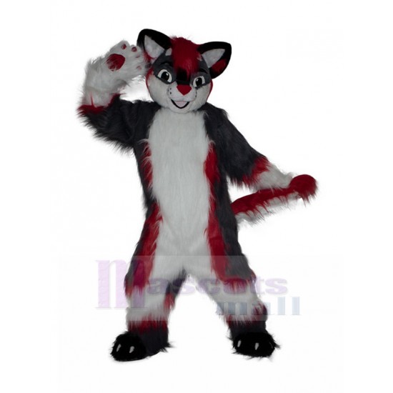 Furry White and Red Fox Dog Mascot Costume Animal