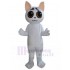 Renfrogné Chat blanc Costume de mascotte Animal