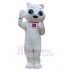 Weiß Kätzchen Maskottchen Kostüm mit rosa Lätzchen Tier