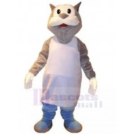 Chat gris mignon Costume de mascotte Animal en vêtements blancs