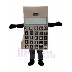 Beige Calculator Mascot Costume Tool