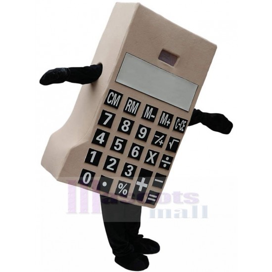 Beige Calculadora Disfraz de mascota Herramienta