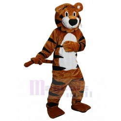 Orange Tiger Mascot Costume with White Belly Animal