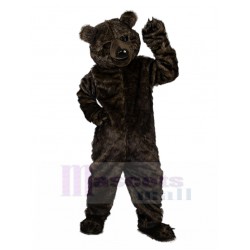 Long Hair Dark Brown Bear Mascot Costume Animal