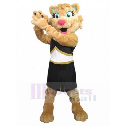 Energiegeladen Cheerleader Braune Katze Maskottchen Kostüm Tier
