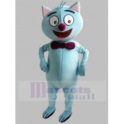 Light Blue Magic Cat Mascot Costume with Burgundy Nose Animal