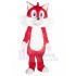 Knuddelig Rote und weiße Katze Maskottchen Kostüm Tier