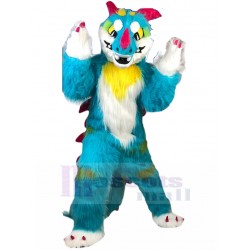 Laineux Dragon bleu Créature fantastique Costume de mascotte Animal