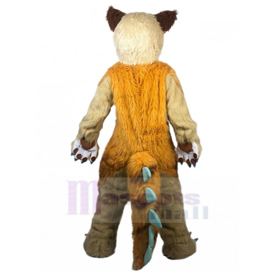 Exuberant Brown Fox Fursuit Mascot Costume with Orange Back Hair Animal