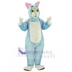 Light Blue and White Tom Cat Mascot Costume Animal