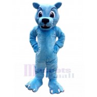 Friendly Blue Cougar Mascot Costume Animal