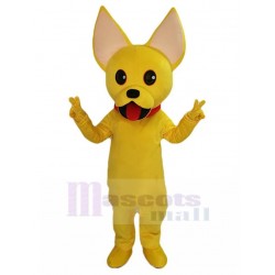 Yellow Chihuahua Dog Mascot Costume with Red Collar Animal