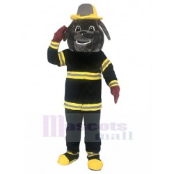Mighty Black Fire Bulldog Mascot Costume Animal