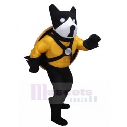 Bruce Der Wachhund Maskottchen Kostüm mit Schild Tier
