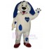 Langohr Weißer Hund Maskottchen Kostüm mit blauen Flecken Tier