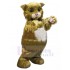 Fourrure longue doré Costume de mascotte de chat Animal