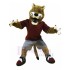 University Wild Cat Mascot Costume in Dark Red T-shirt Animal