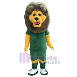 Deporte León en camiseta verde Disfraz de mascota Animal