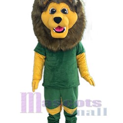 Sport Lion in Green T-shirt Mascot Costume Animal