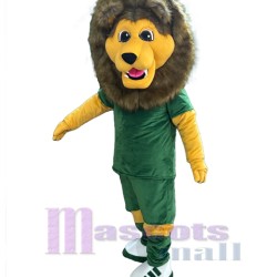 Sport Lion in Green T-shirt Mascot Costume Animal