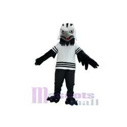 Black Eagle in White T-shirt Mascot Costume Animal