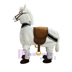 White New 2 Person Horse Mascot Costume Animal