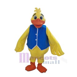 Pato amarillo en chaleco azul Disfraz de mascota Animal