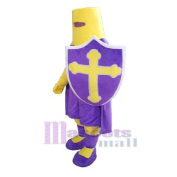 Púrpura y amarillo Caballero Disfraz de mascota Gente
