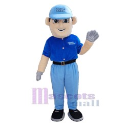Blue Digger Man Mascot Costume People