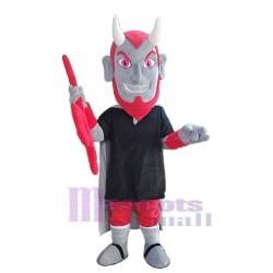 Smiling Devil with Red Eyes Mascot Costume People