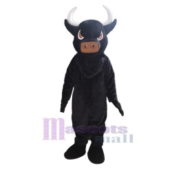 Powerful Black Bull Mascot Costume Animal