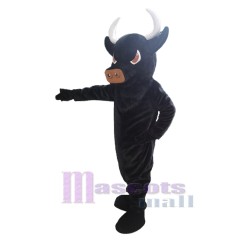 Powerful Black Bull Mascot Costume Animal