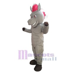 Power Gray Horse with Red Hair Mascot Costume Animal
