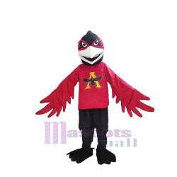 Black and Maroon Raven Mascot Costume Animal
