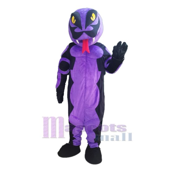 Black and Purple Rattler Snake Mascot Costume Animal
