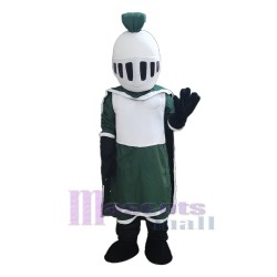 Green and White Knight Mascot Costume People