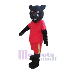 Panther im roten T-Shirt Maskottchenkostüm Tier