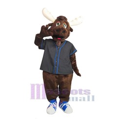Moose with Green Eyes Mascot Costume Animal