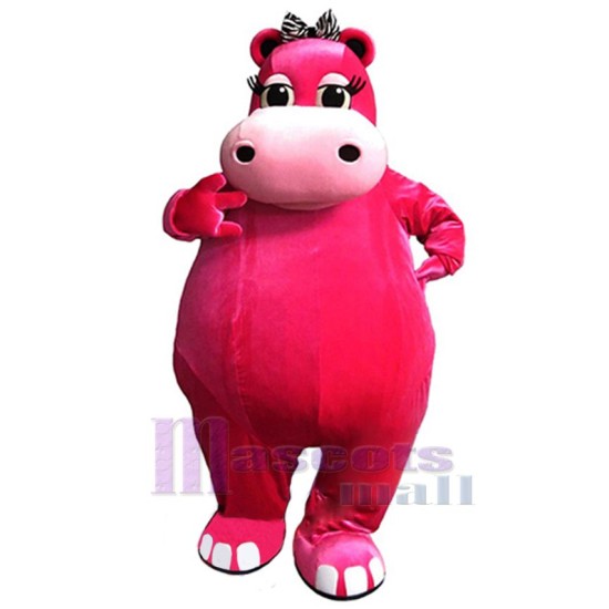 Pink Hippo Mascot Costume Animal