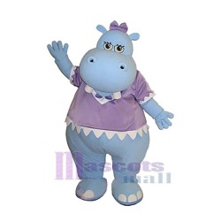 Hippopotame bleu Mascotte Costume Animal
