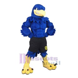Blue Muscle Falcon Mascot Costume Animal