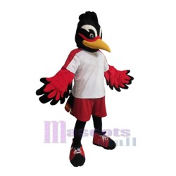 Black and Red Roadrunner Bird Mascot Costume Animal