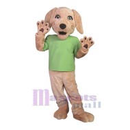 Hund im grünen T-Shirt Maskottchen-Kostüm Tier