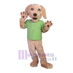 Hund im grünen T-Shirt Maskottchen-Kostüm Tier