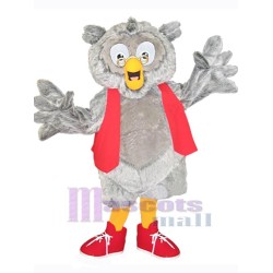 Lovely Gray Owl Mascot Costume Animal