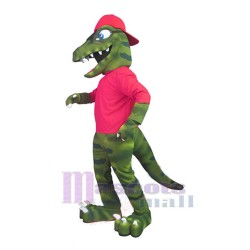 Dinosaurier mit roter Kappe Maskottchen-Kostüm Tier